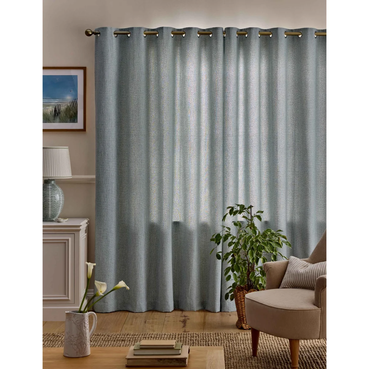 Laura Ashley Saltair Eyelet Curtains Cream – image 3