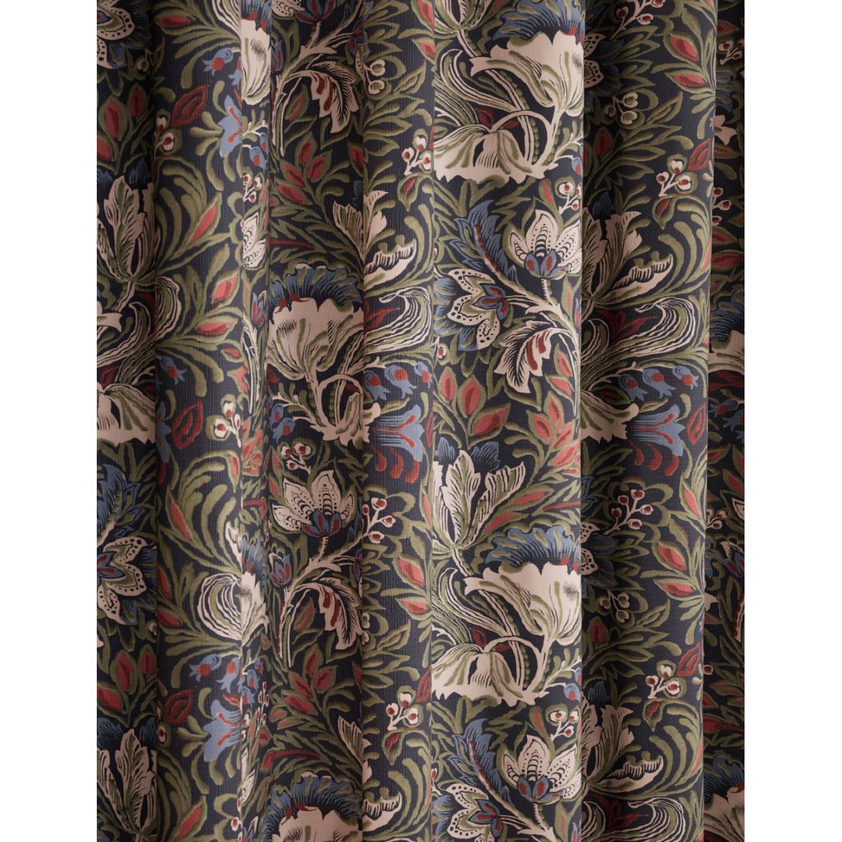 M&S Cotton Rich Floral Pencil Pleat Curtains - WDR72 - Navy Mix, Navy Mix,Sage Mix – image 2