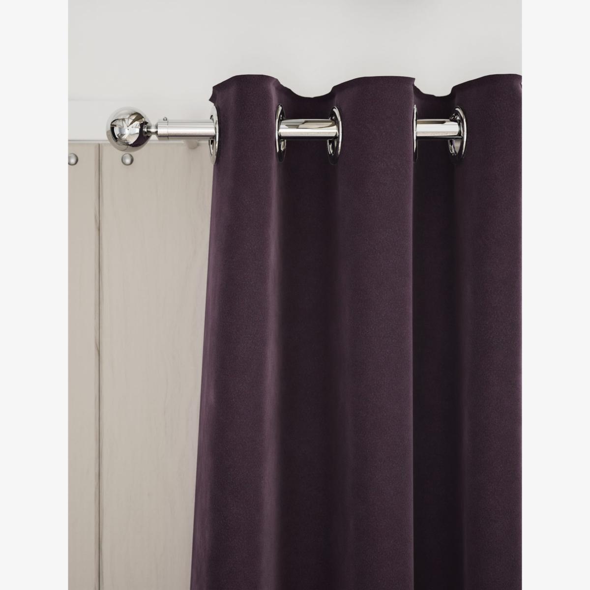 M&S Collection Velvet Eyelet Thermal Curtains - WDR54 - Dark Purple, Bronze,Light Green,Green,Champagne,Soft Pink,Forest Green,Mauve,Terracotta,Mid Blue,Neutral,Mid Grey,Dark Purple – image 1