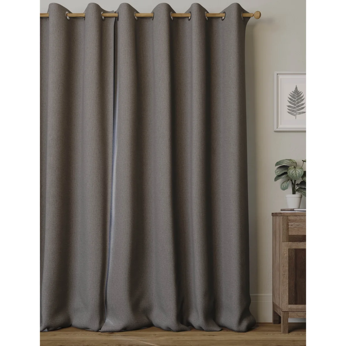 M&S Brushed Eyelet Blackout Thermal Curtains Mid Blue – image 3