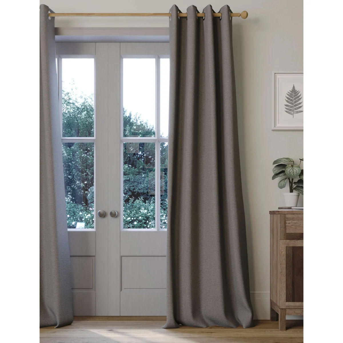 M&S Brushed Eyelet Blackout Thermal Curtains Mid Blue – image 4