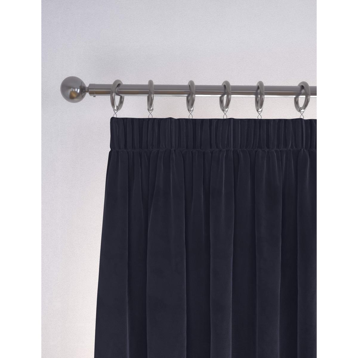M&S Velvet Pencil Pleat Curtains Mid Blue – image 2