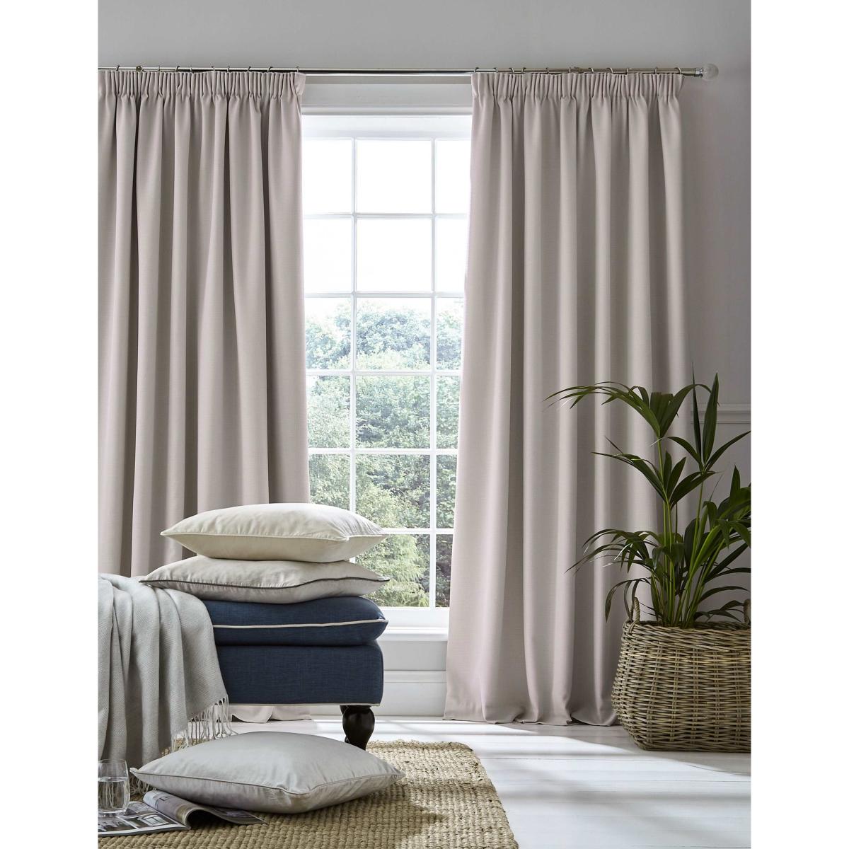 Laura Ashley Stephanie Pencil Pleat Blackout Curtains Natural – image 2