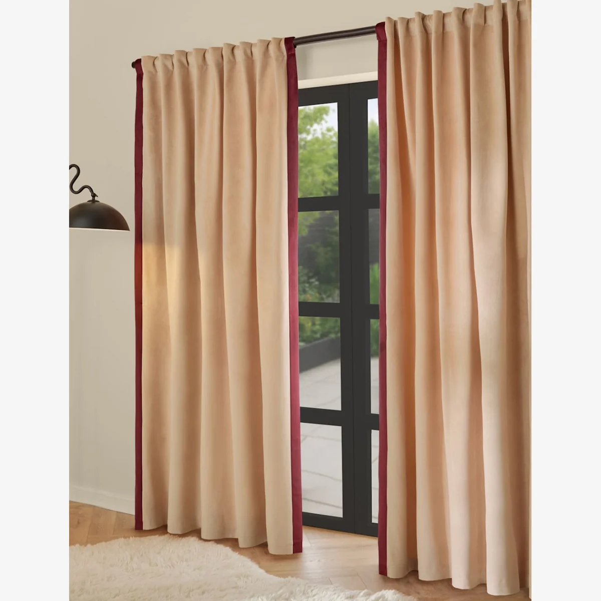 MADE Audley Velour Eyelet Curtains Light Pink – image 1