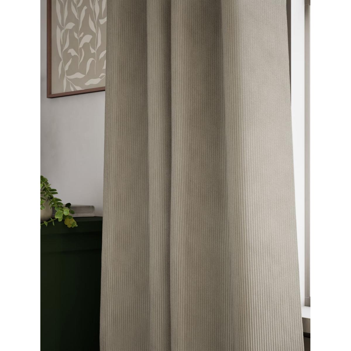 M&S Collection Velvet Ribbed Eyelet Blackout Curtains - EW90 - Champagne, Champagne,Forest Green – image 3