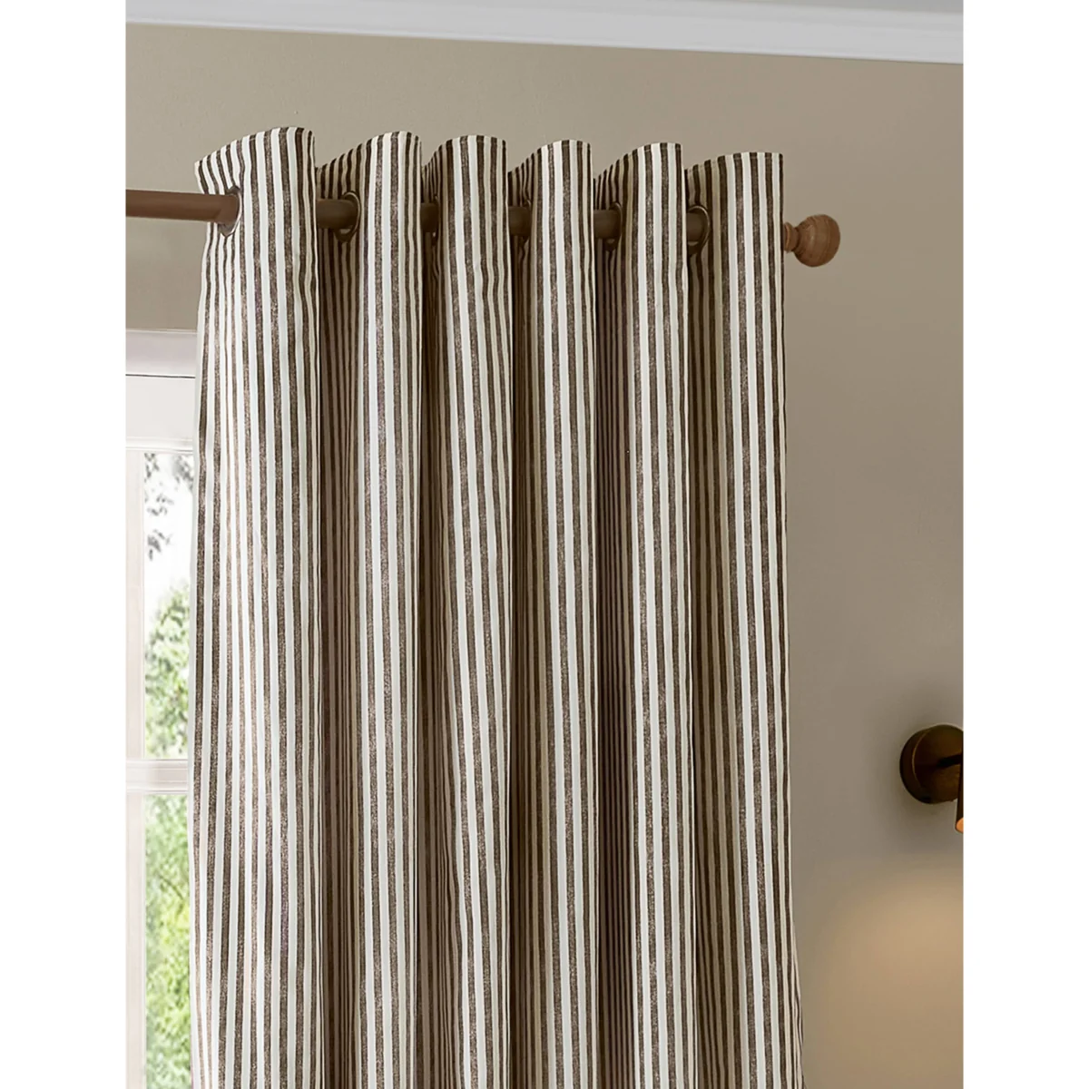 YARD Hebden Pure Cotton Striped Eyelet Curtains Pink Mix – image 2