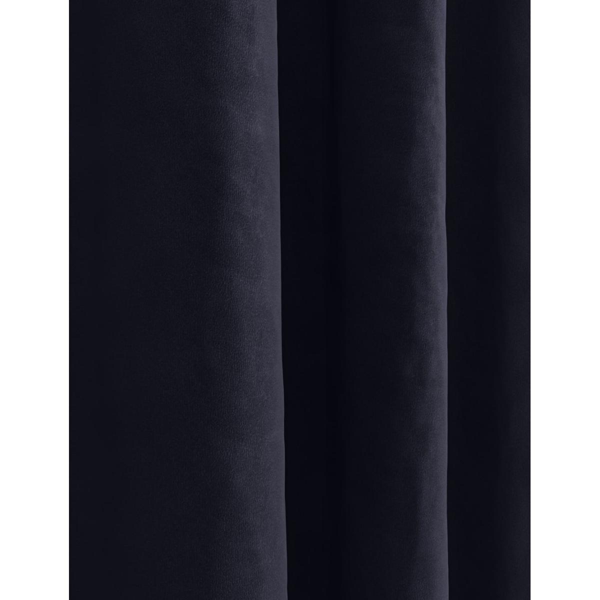 M&S Collection Velvet Pencil Pleat Curtains - EW90 - Slate Blue, Slate Blue,Bronze,Light Green,Green,Champagne,Soft Pink,Navy,Forest Green,Terracotta,Mauve,Dark Ochre,Dark Purple,Mid Blue,Mid Grey,Neutral – image 3