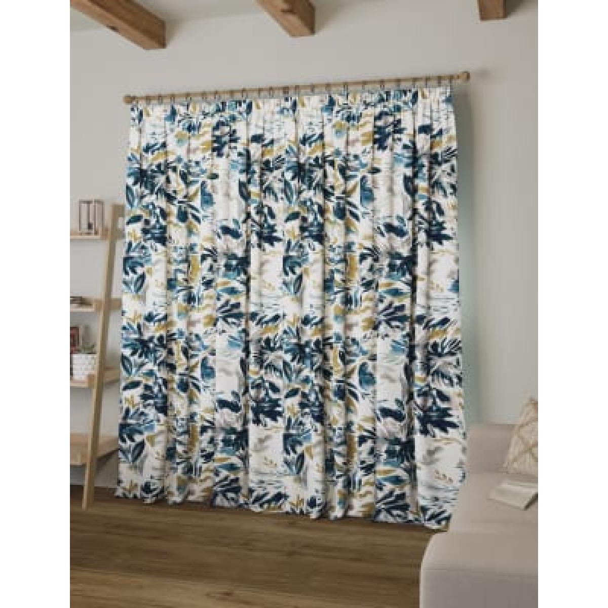 M&S Watercolour Pencil Pleat Blackout Curtains - WDR72 - Blue Mix, Blue Mix – image 2
