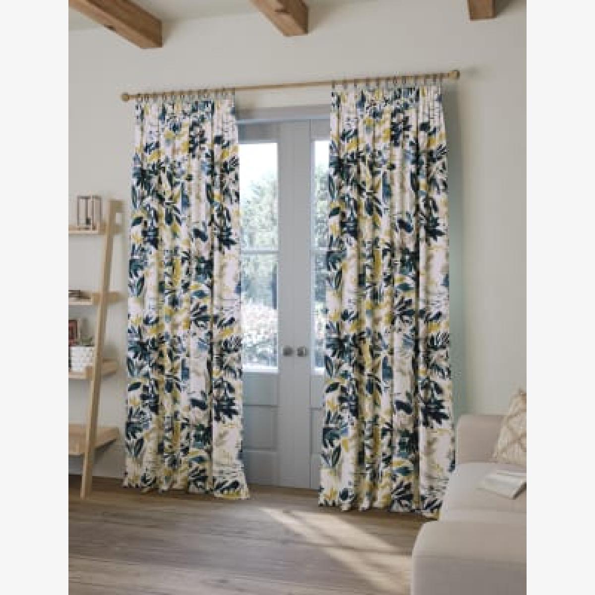 M&S Watercolour Pencil Pleat Blackout Curtains - WDR72 - Blue Mix, Blue Mix – image 1