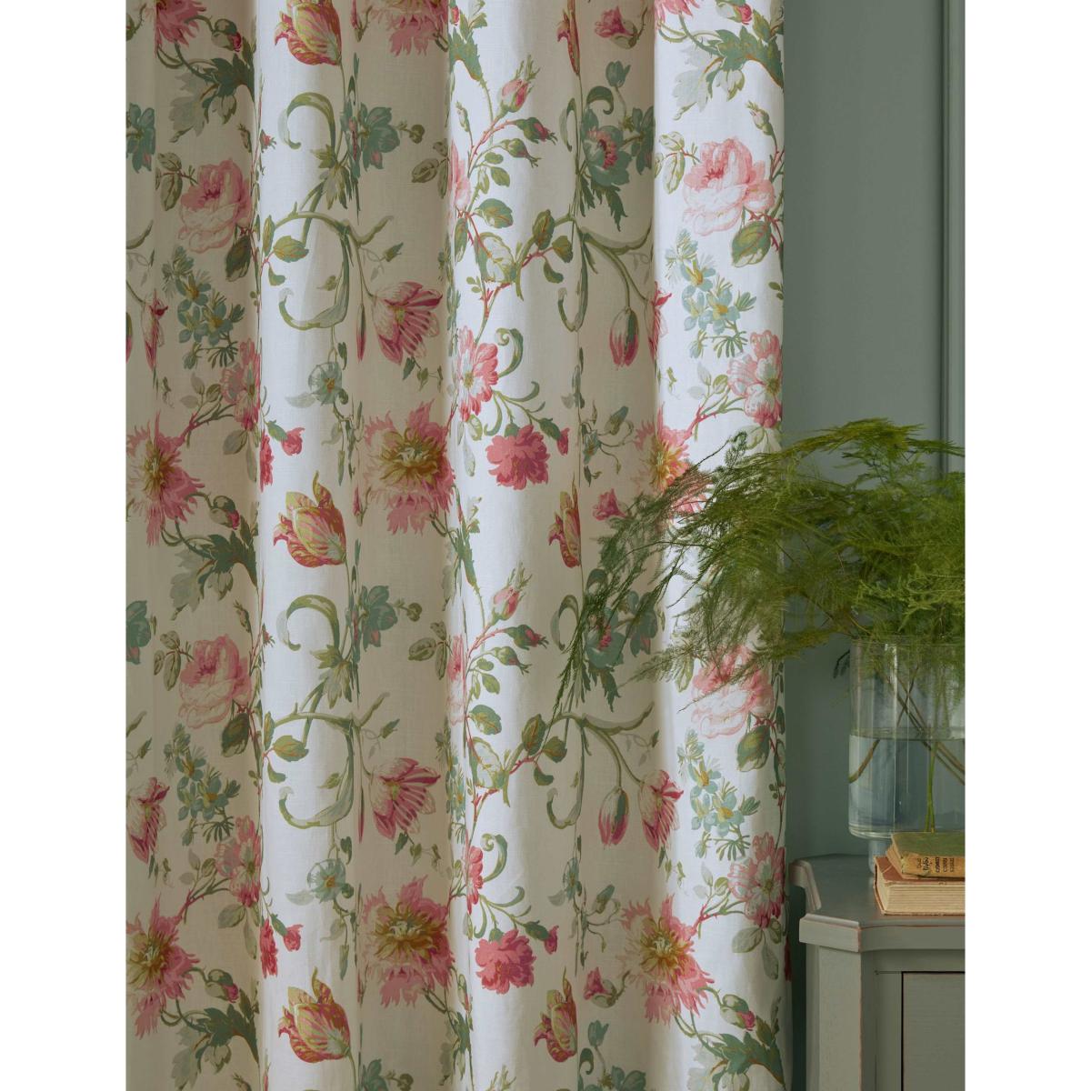 Laura Ashley Rosalind Cotton Rich Pencil Pleat Curtains Red Mix – image 3
