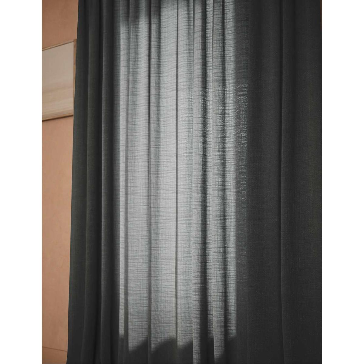 M&S Collection Sheer Slot Top Curtains - WDR90 - Charcoal, Ecru,Stone,Charcoal – image 4
