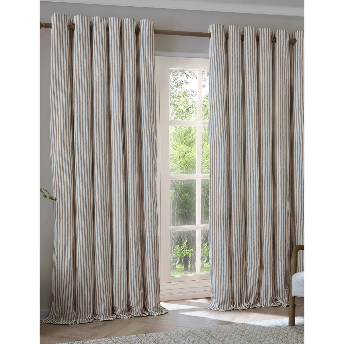YARD Hebden Striped Blackout Eyelet Curtains Yellow Mix – image 3