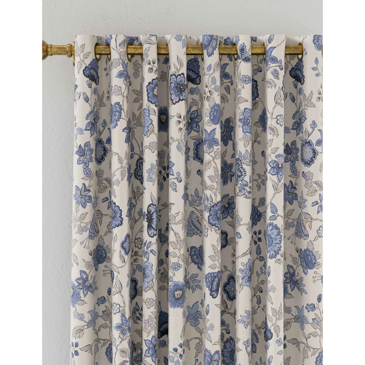 Joules Indienne Pure Cotton Eyelet Blackout Curtains Teal Mix – image 2