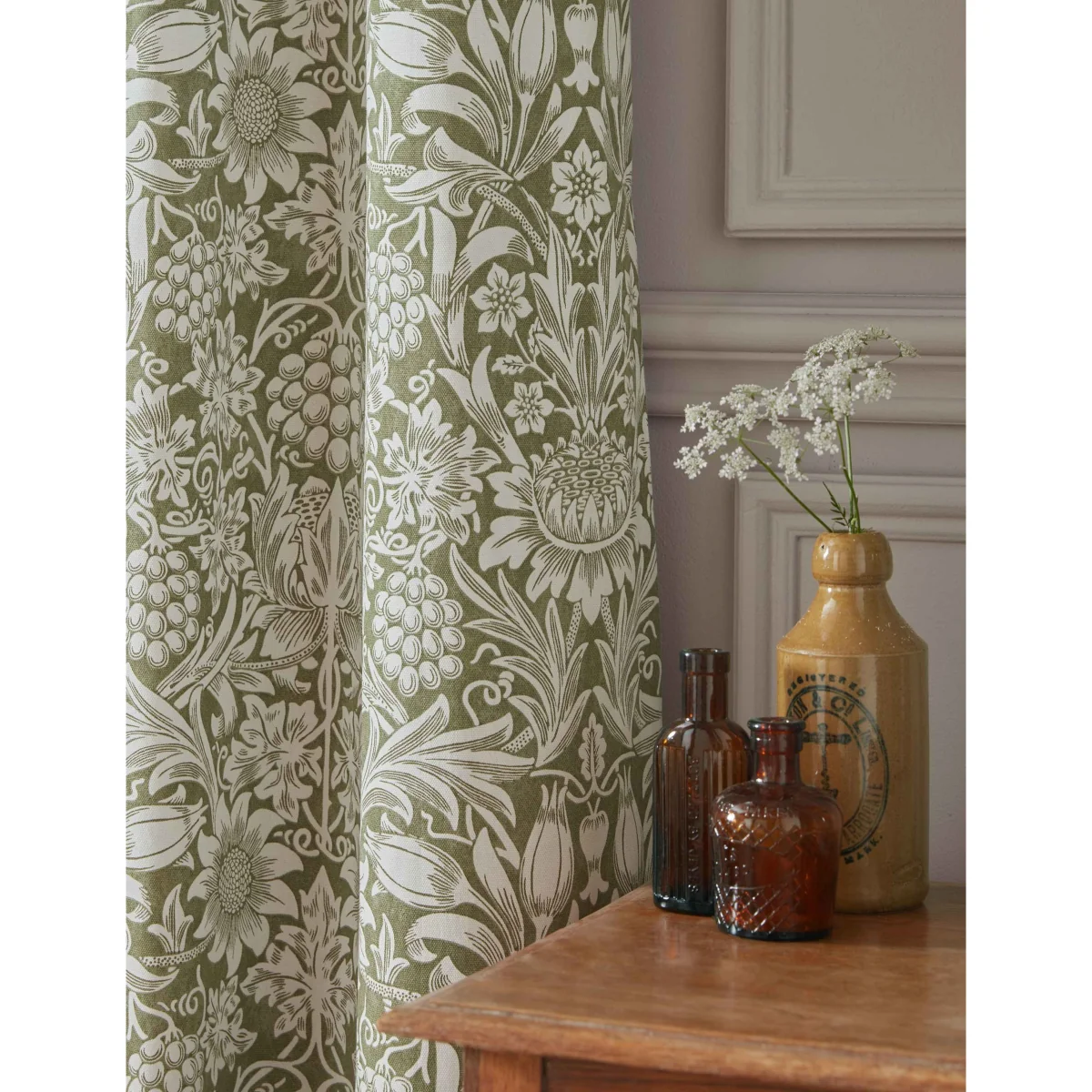 William Morris At Home Sunflower Pencil Pleat Blackout Curtains Green Mix – image 2