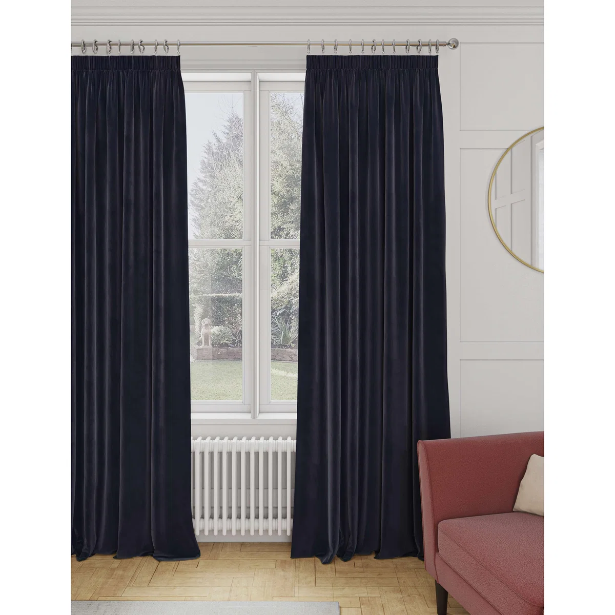 M&S Velvet Pencil Pleat Curtains Dark Ochre – image 4