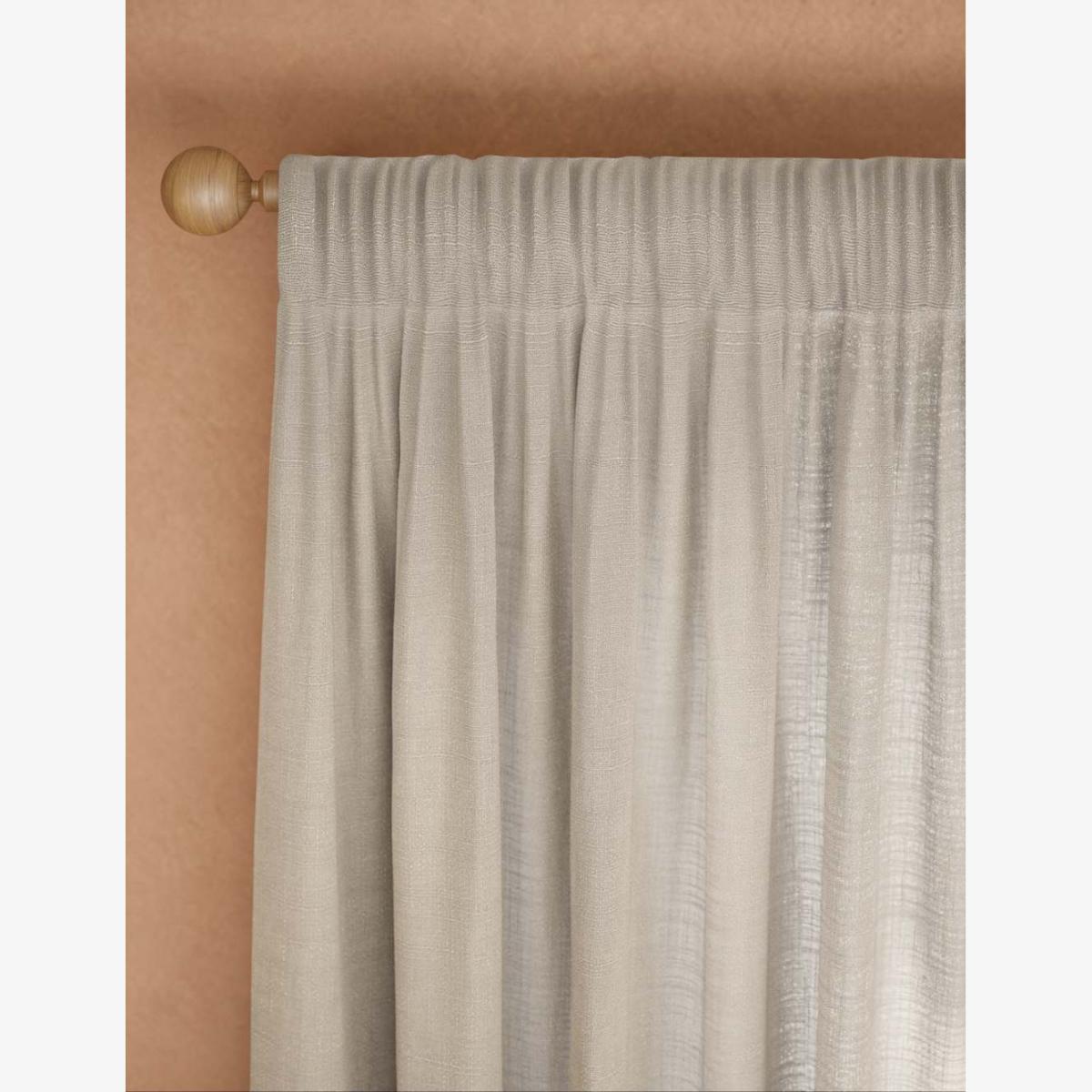 M&S Collection Sheer Slot Top Curtains - WDR90 - Stone, Stone,Charcoal,Ecru – image 1