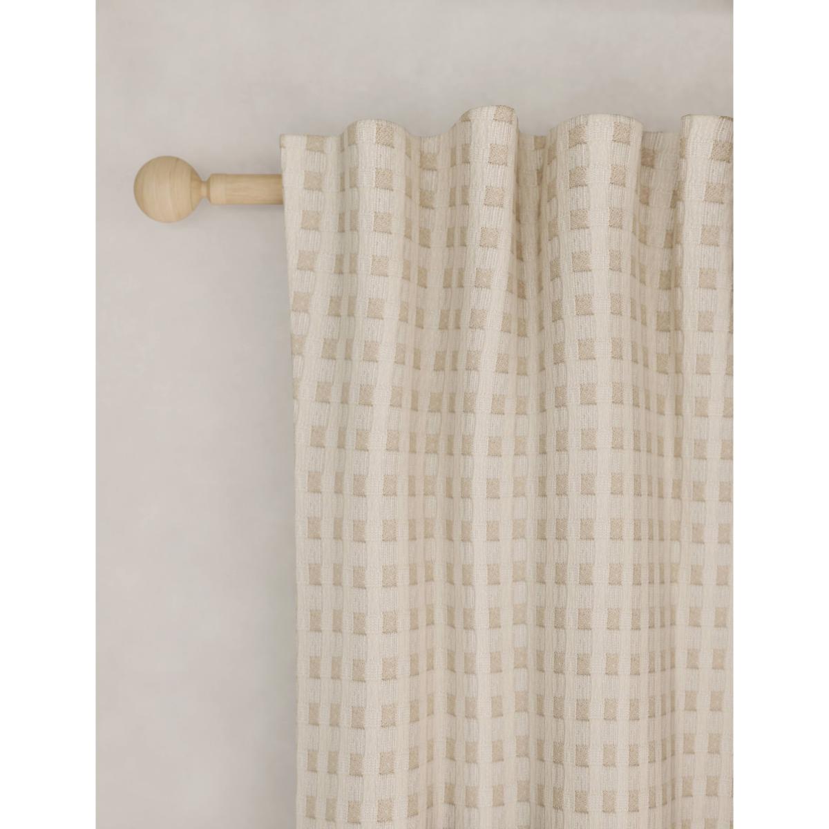 M&S Collection Chenille Gingham Multiway Blackout Curtains - WDR54 - Natural, Natural – image 2