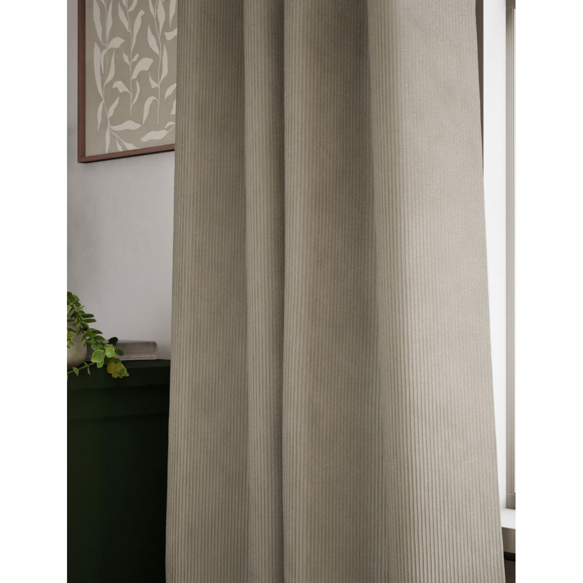 M&S Velvet Ribbed Eyelet Blackout Curtains - WDR54 - Champagne, Champagne,Forest Green – image 2