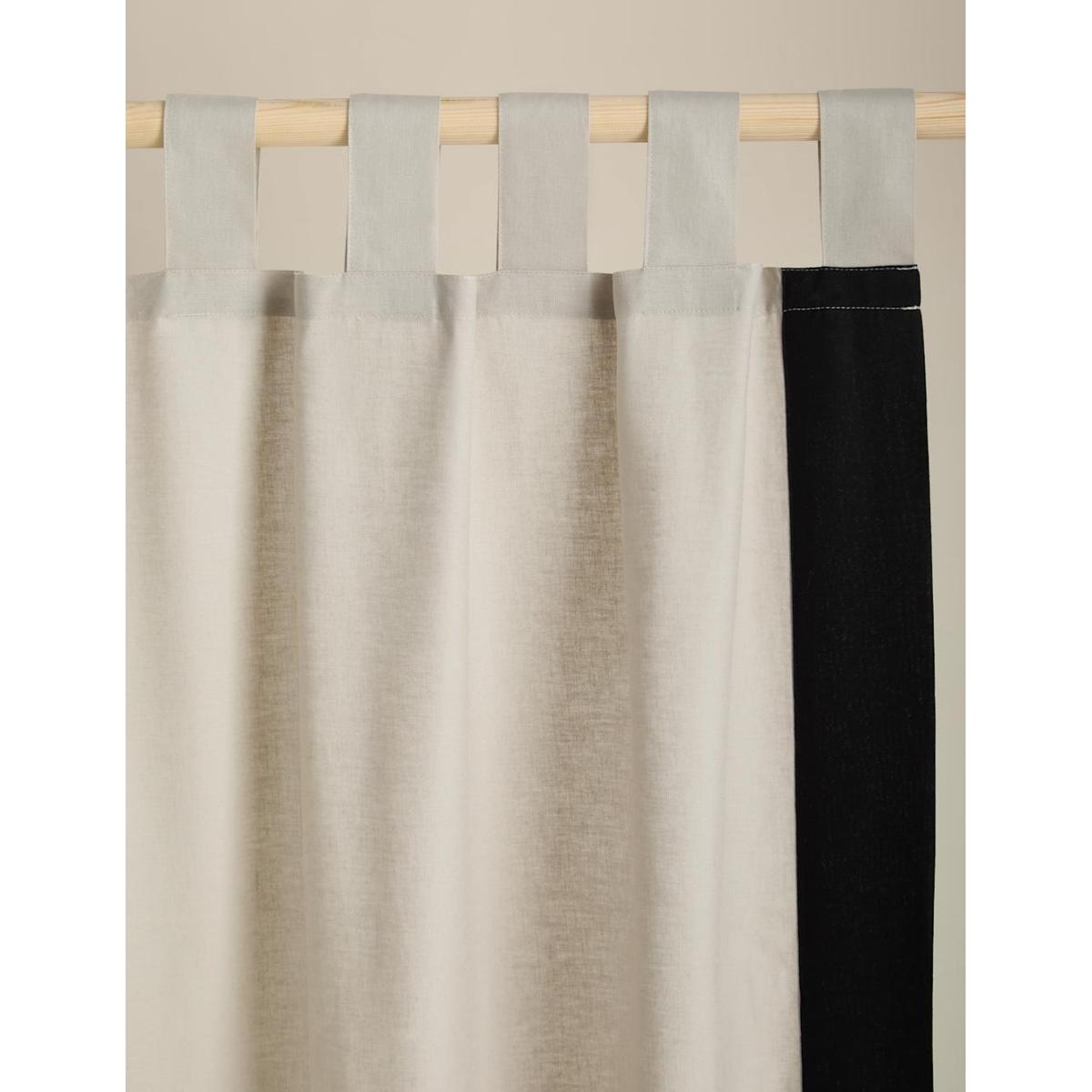 M&S X Kelly Hoppen Tab Top Curtains with Stripe - WDR72 - Light Grey, Light Grey,Taupe – image 3