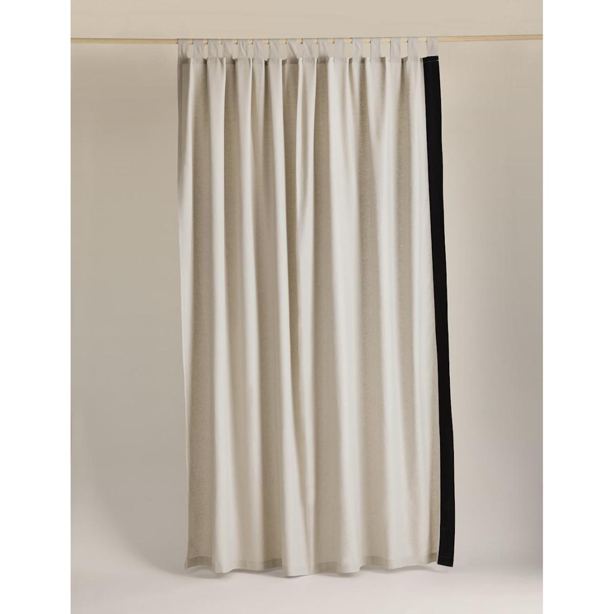 M&S X Kelly Hoppen Tab Top Curtains with Stripe - WDR72 - Light Grey, Light Grey,Taupe – image 4