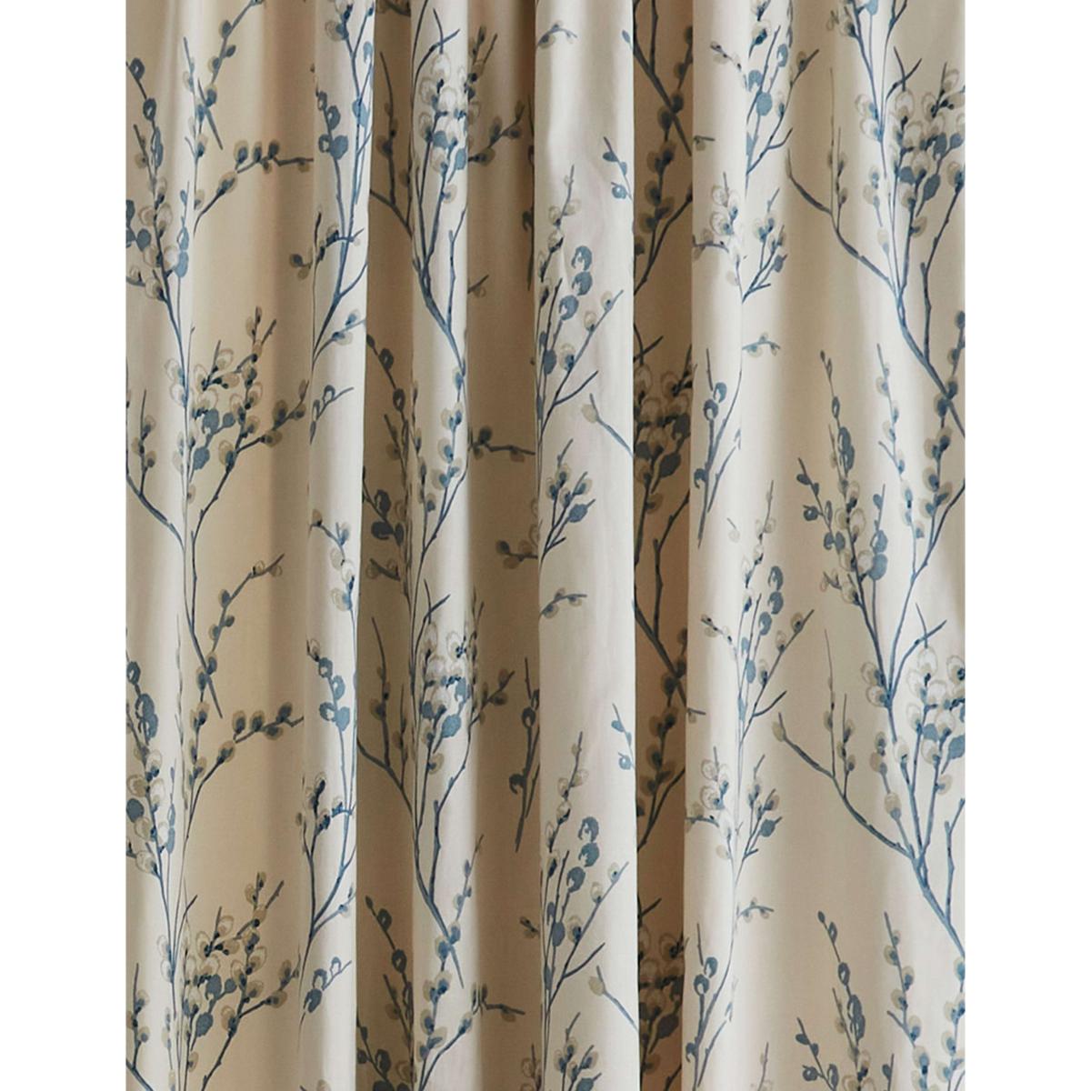 Laura Ashley Pure Cotton Pussy Willow Pencil Pleat Curtains Blue Mix – image 2
