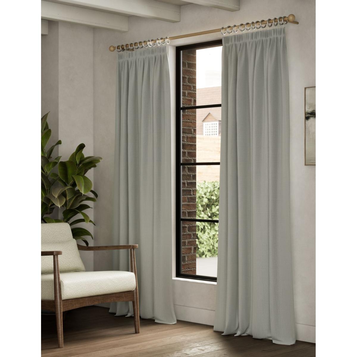 M&S Textured Pencil Pleat Blackout Curtains - EW90 - Ecru, Ecru,Neutral,Blush – image 3