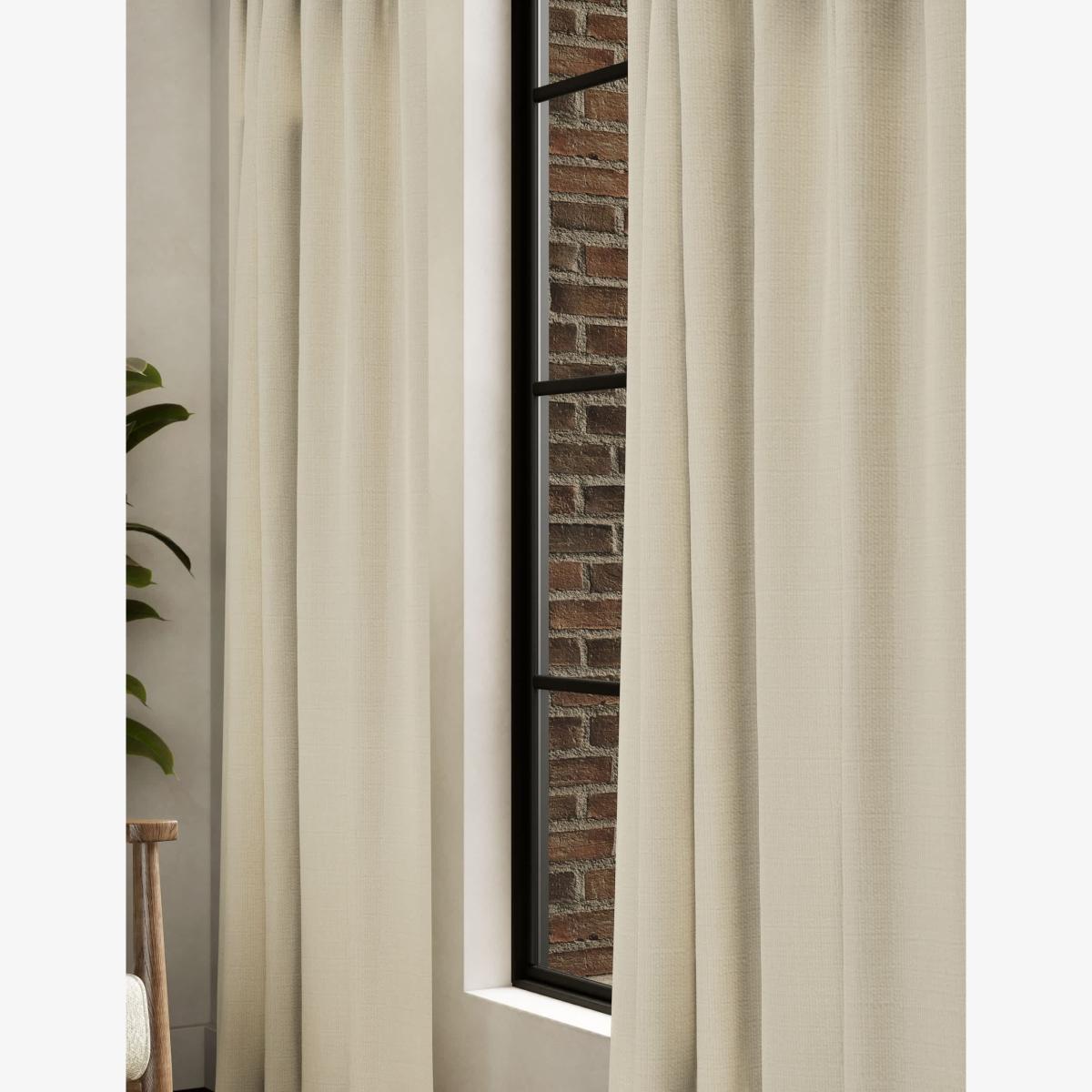 M&S Textured Pencil Pleat Blackout Curtains - EW90 - Ecru, Ecru,Neutral,Blush – image 1