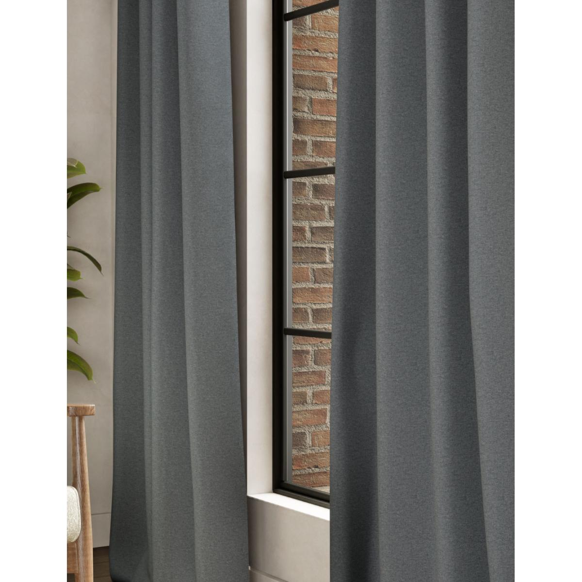 M&S Brushed Eyelet Ultra Temperature Smart Blackout Curtains - WDR72 - Charcoal Mix, Neutral,Sage,Charcoal Mix – image 2