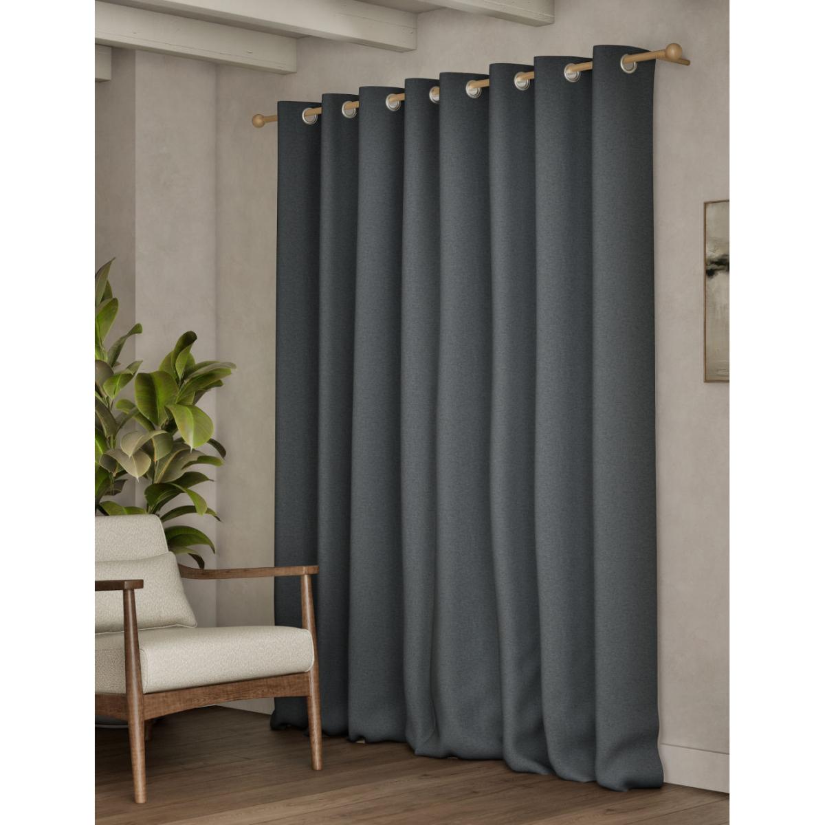 M&S Brushed Eyelet Ultra Temperature Smart Blackout Curtains - WDR72 - Charcoal Mix, Neutral,Sage,Charcoal Mix – image 4