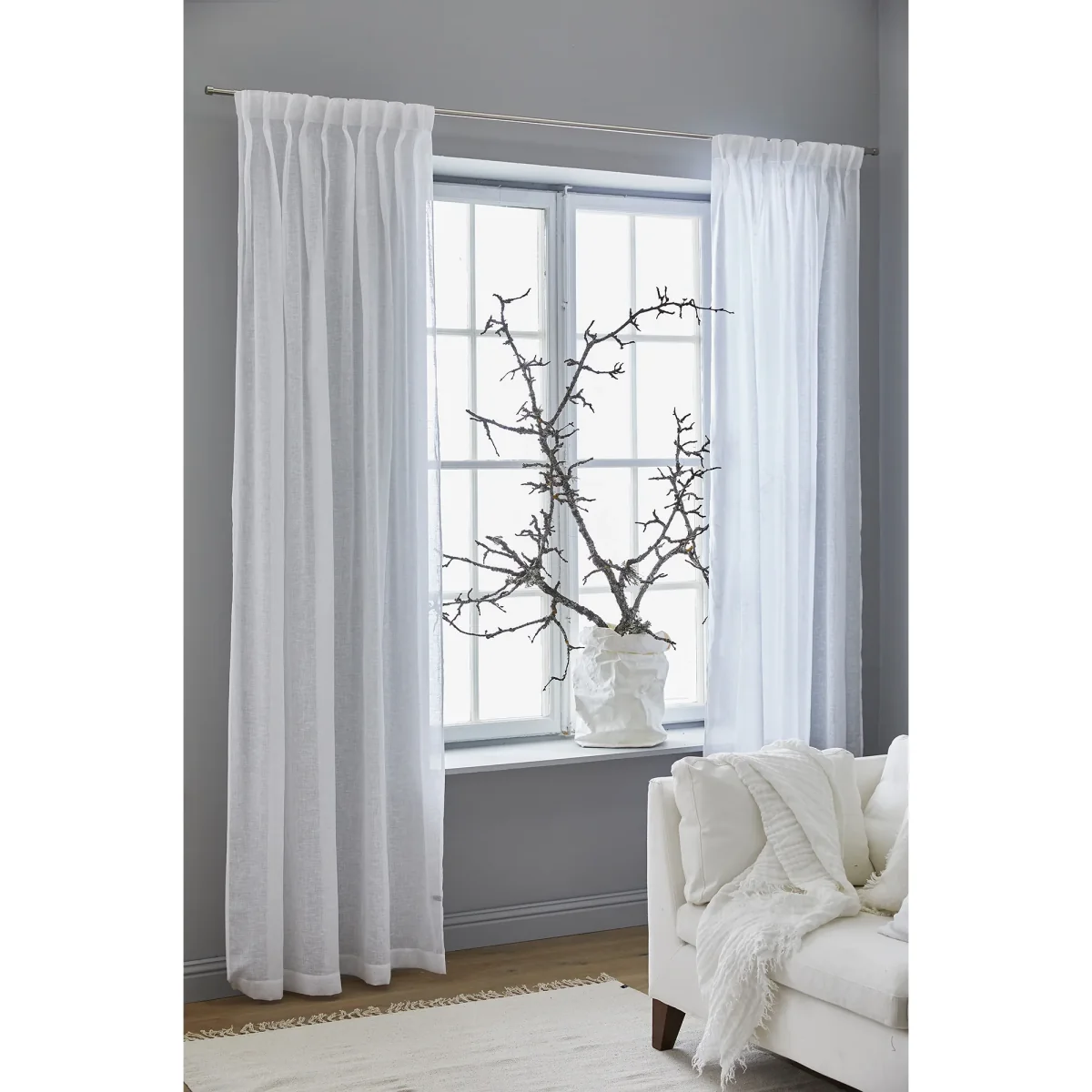 Dalsland curtain with heading tape and channel optical white – image 2