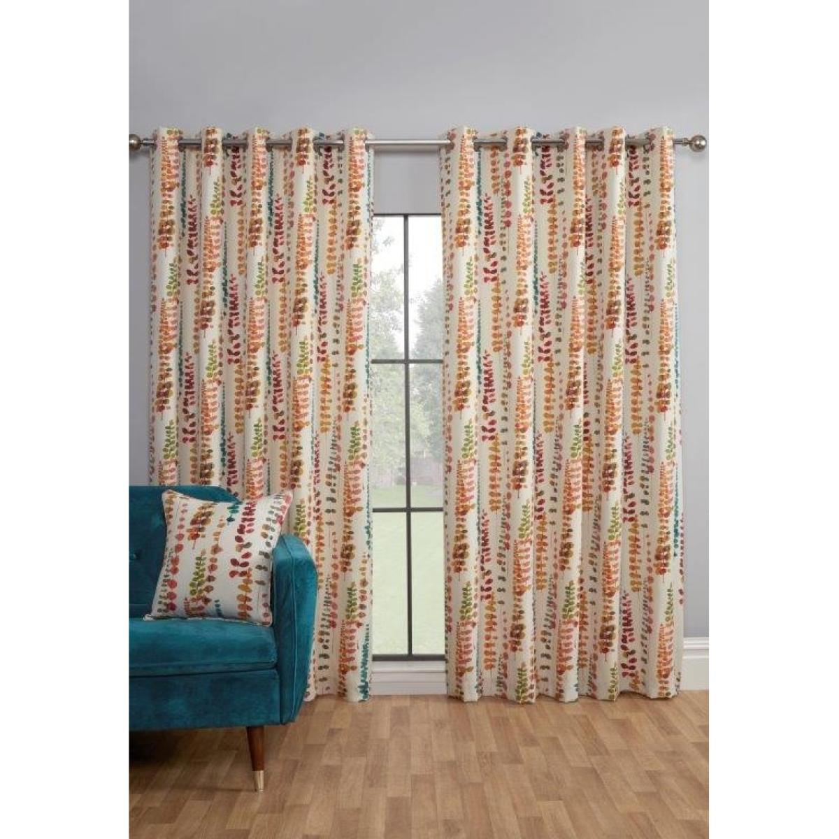 Sundour Santa Maria Rumba Curtains - 66x72, Floral - White/Yellow/Red – image 2