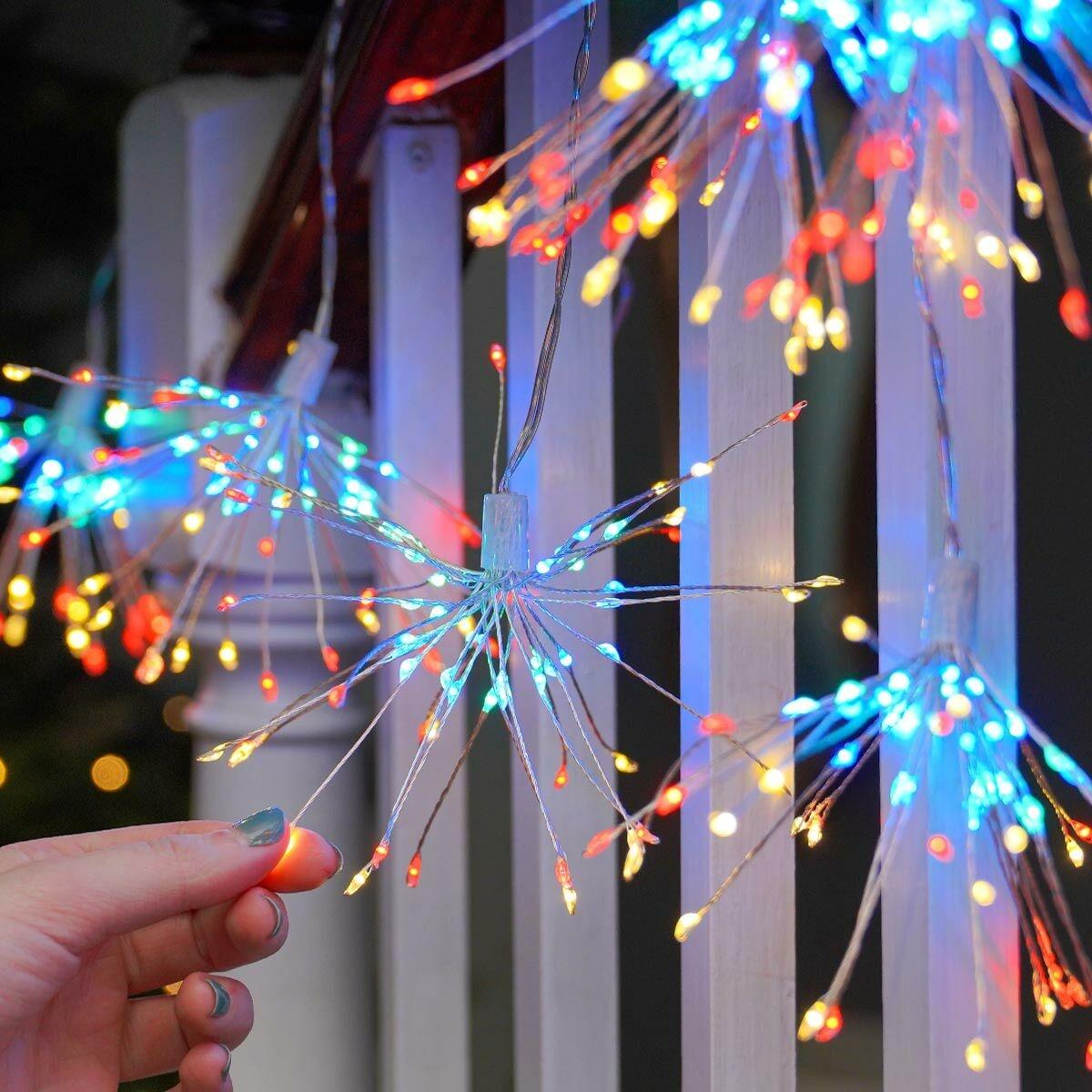 Festive Starburst Curtain Lights 160cm x 120cm - Aurora In Multi – image 2