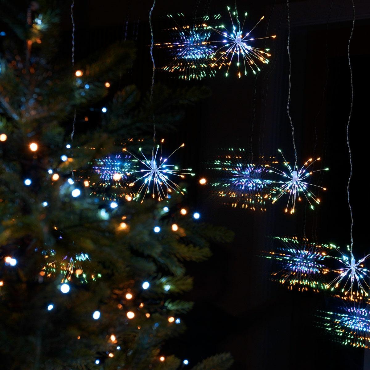 Festive Starburst Curtain Lights 160cm x 120cm - Aurora In Multi – image 4