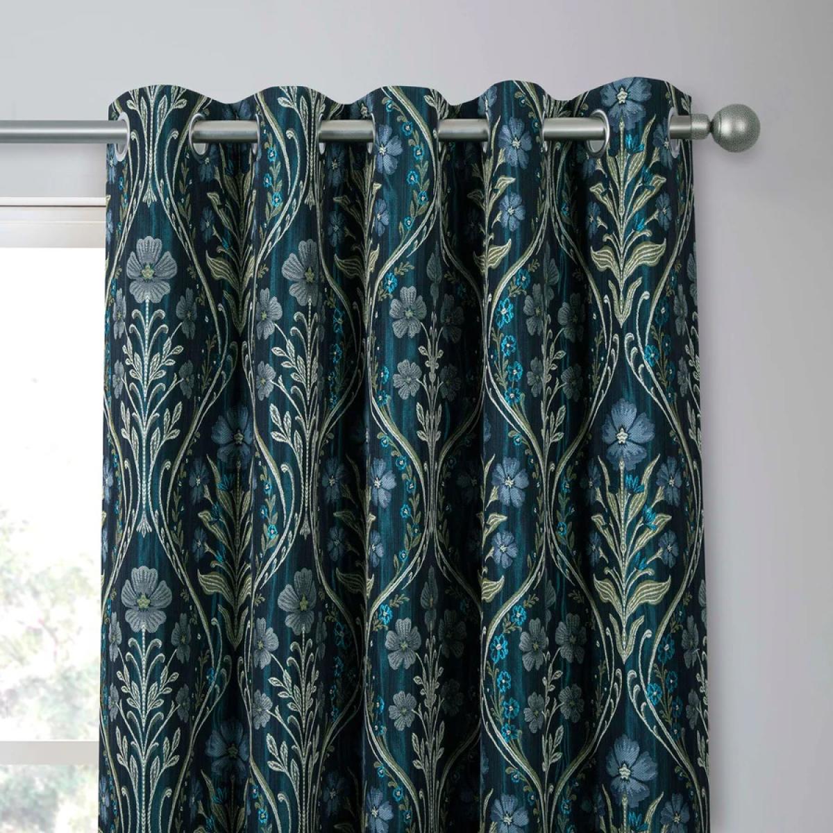 Curtina Estelle Eyelet Curtains Pair - Navy - 66x54 – image 2