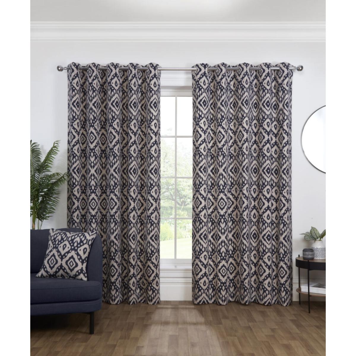 Sundour Marrakech Lined Eyelet Curtains - Navy - 90 x 90 – image 2