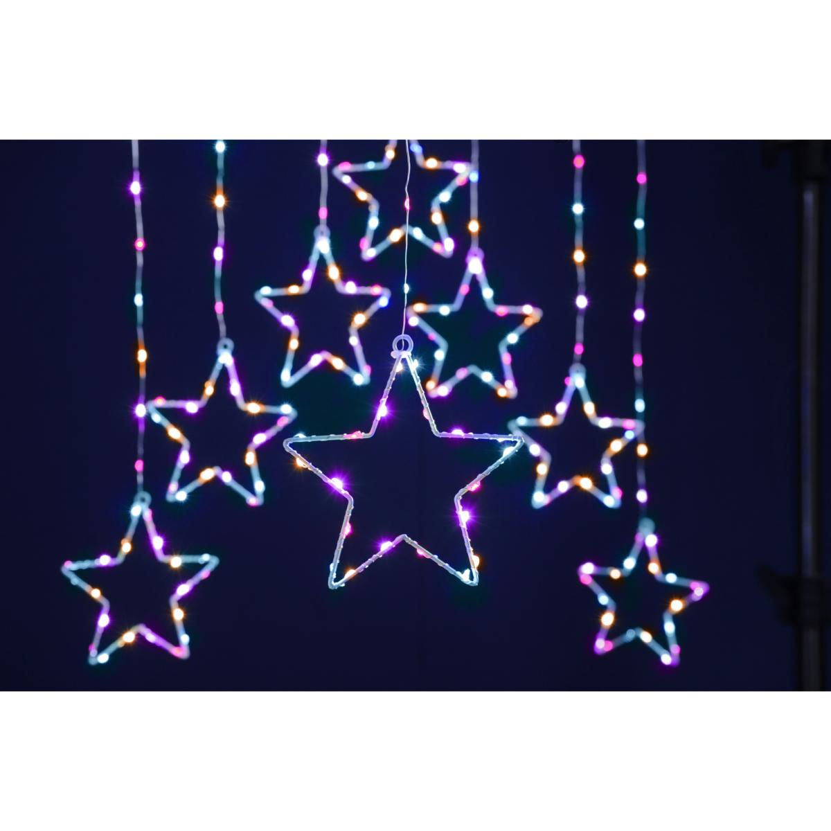 Festive Star Curtain Light Aurora 120cm - Multicolour – image 2