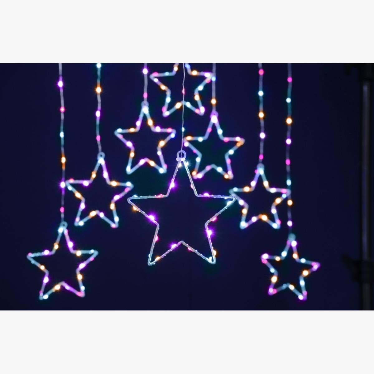 Festive Star Curtain Light Aurora 120cm - Multicolour – image 1