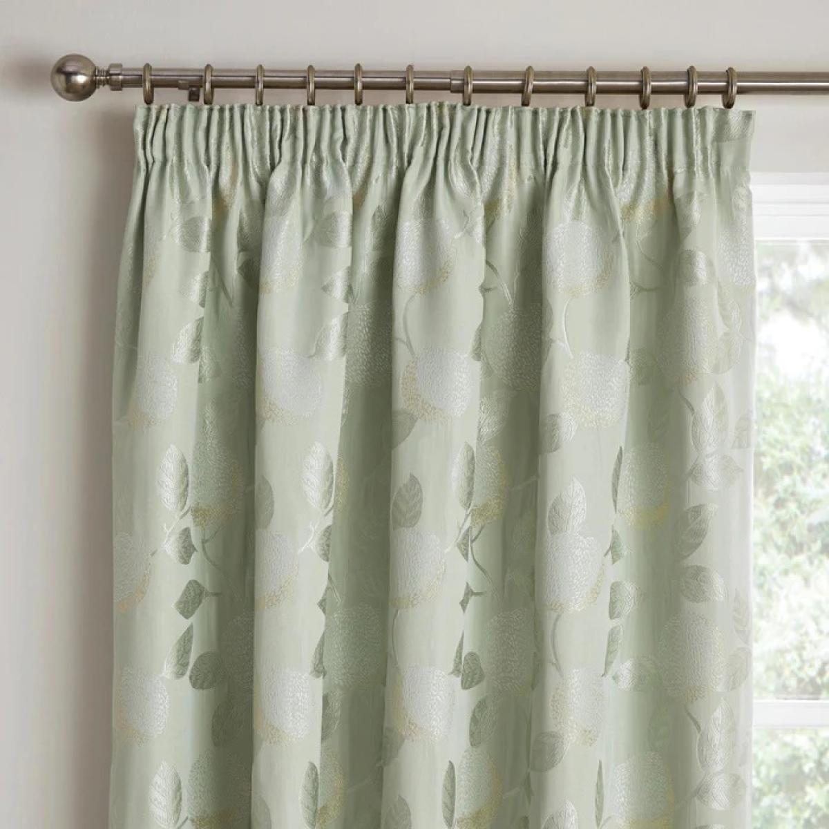 Curtina Bramford Jacquard Lined Tape Top Curtains Green - 66x54 – image 3