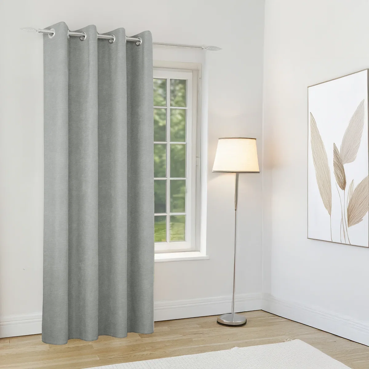 Knightsbridge Grey Blackout Chenille Eyelet Curtains - Grey / 168cm / 214cm / In collaboration with The Sleep Charity, Enhanced Living donates with ev