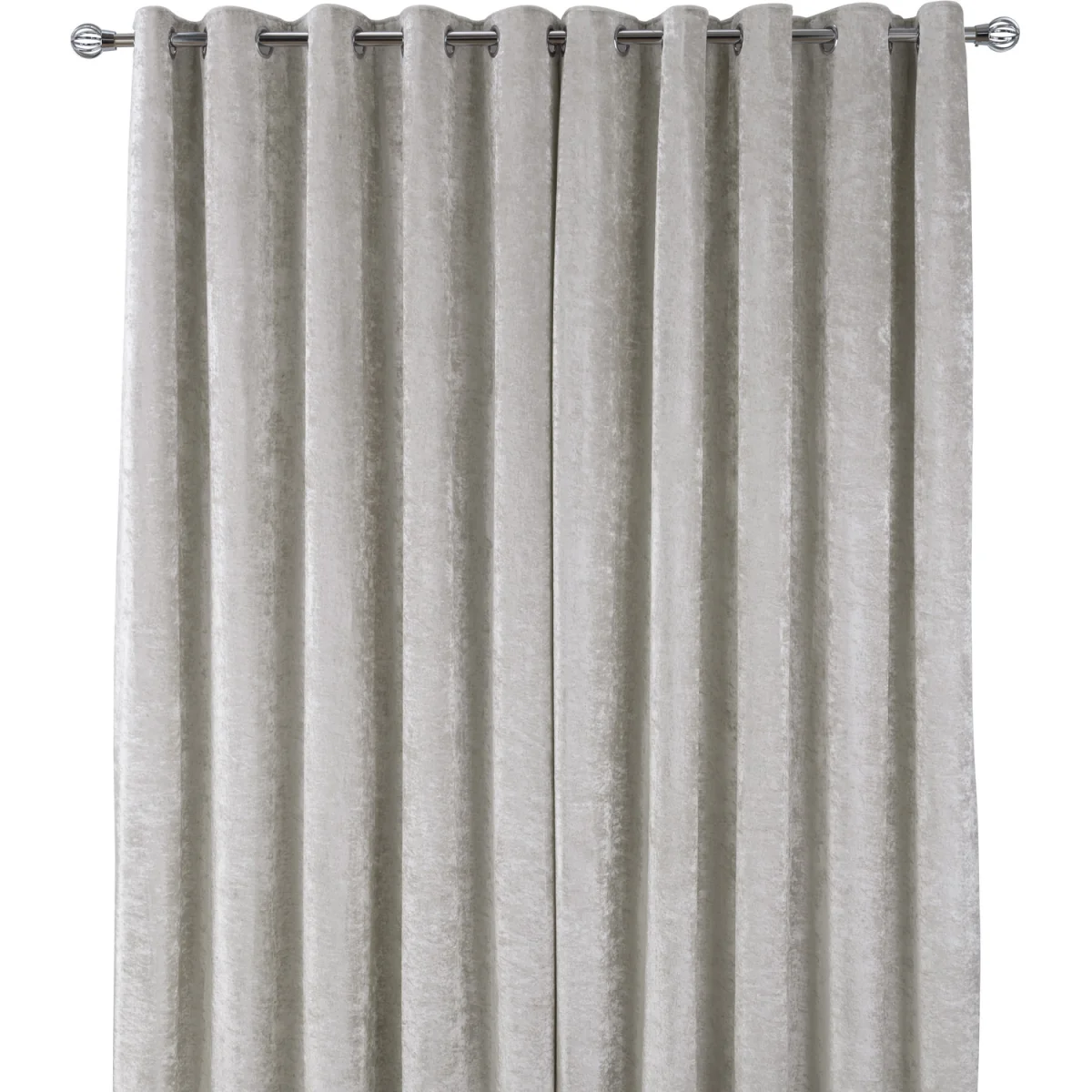 Luxury Crushed Velvet Eyelet Blackout Curtains - 2 Panels - Ivory – image 3