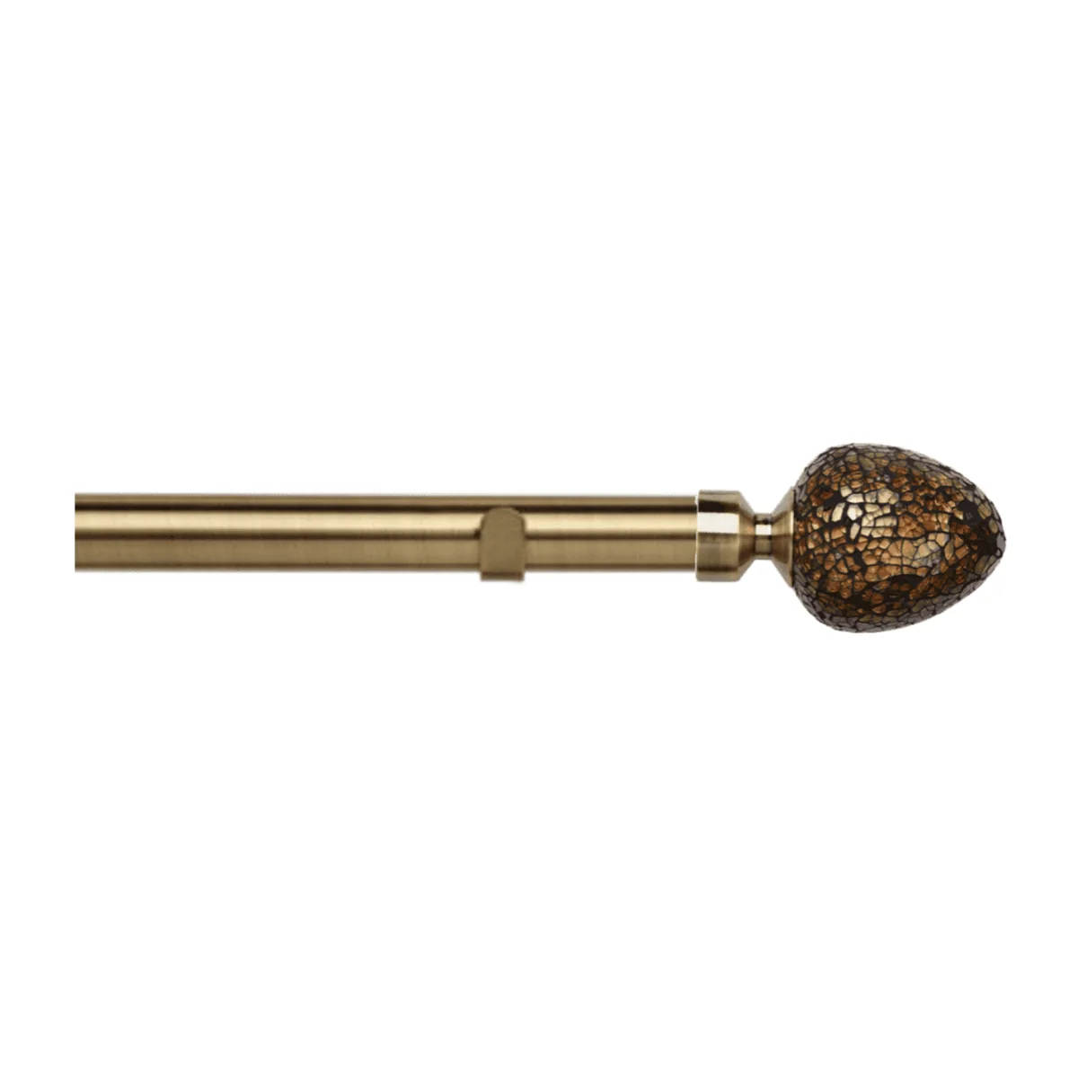 28mm Fixed Length Metal Eyelet Curtain Pole Set - Alexia Finial - Antique Brass