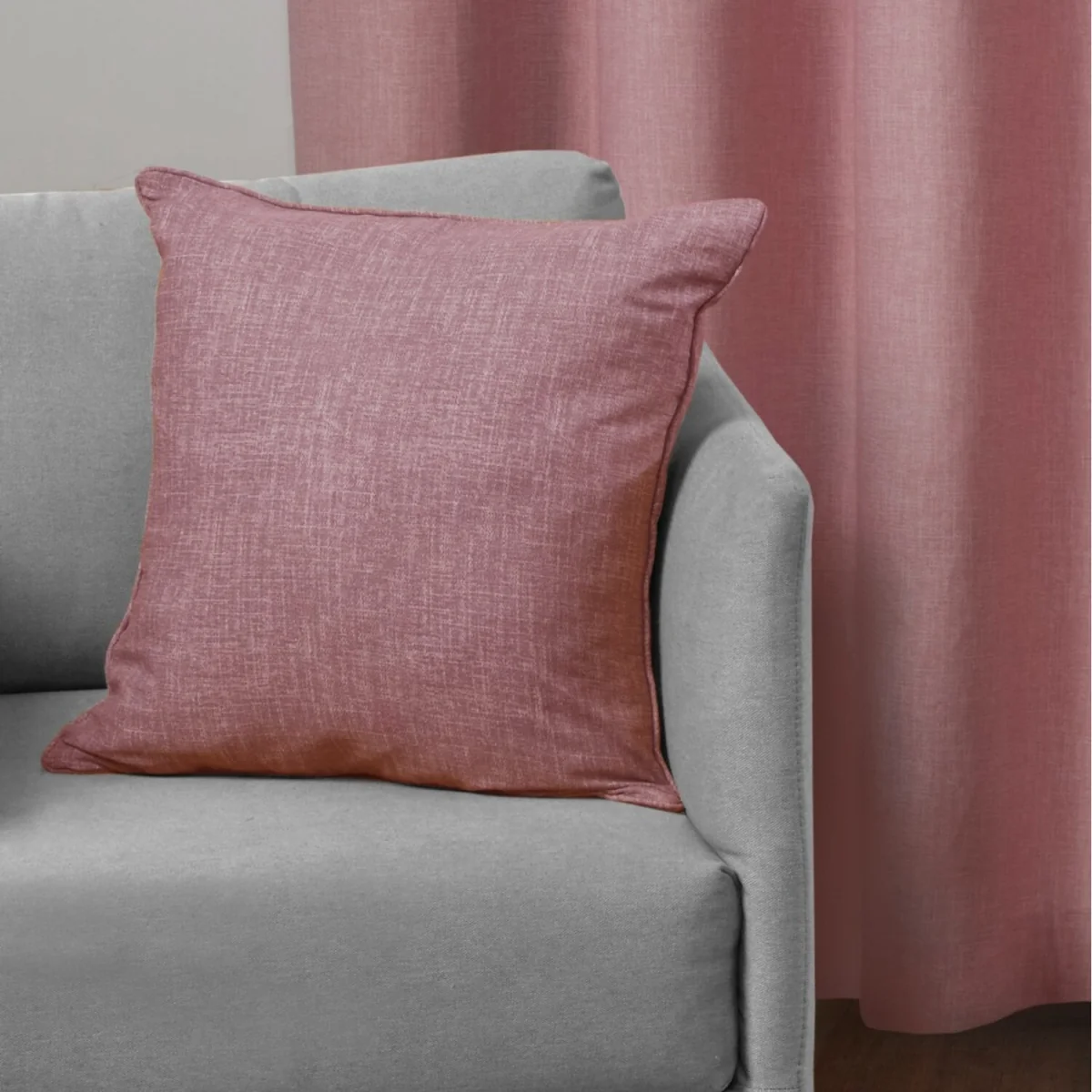 Textured Print Eyelet Lined Curtains for Bedroom and Living - 2 Panels - Blush – image 5