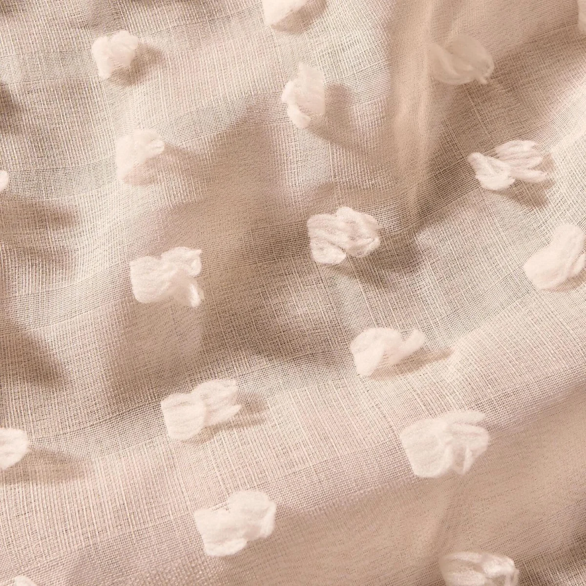 OHS Pompom Tufted Voile Curtains - Natural – image 6
