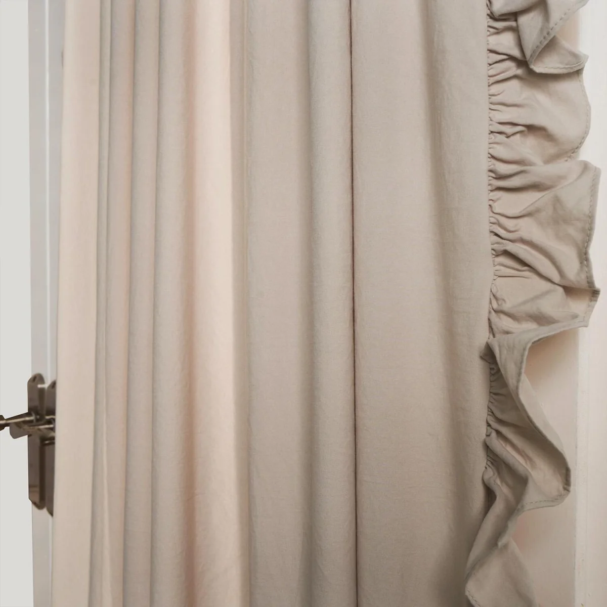 OHS Frill Voile Curtains (Pair) - Beige – image 4