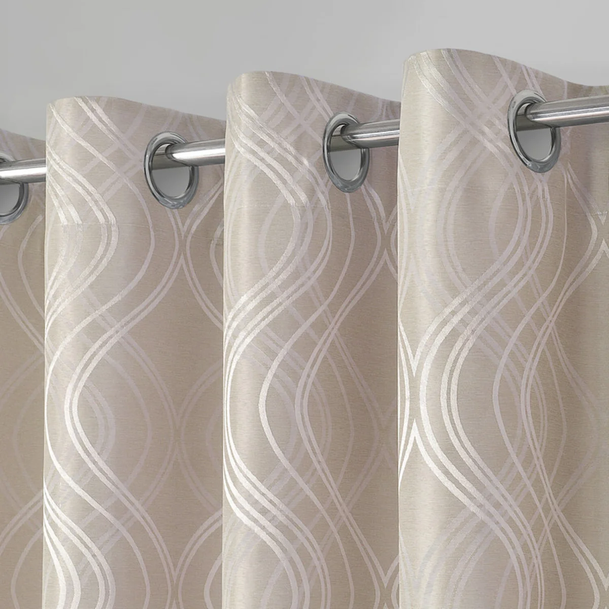 Modern Swirls Jacquard Curtain Pair - Duck Egg / 66in / 90in – image 6
