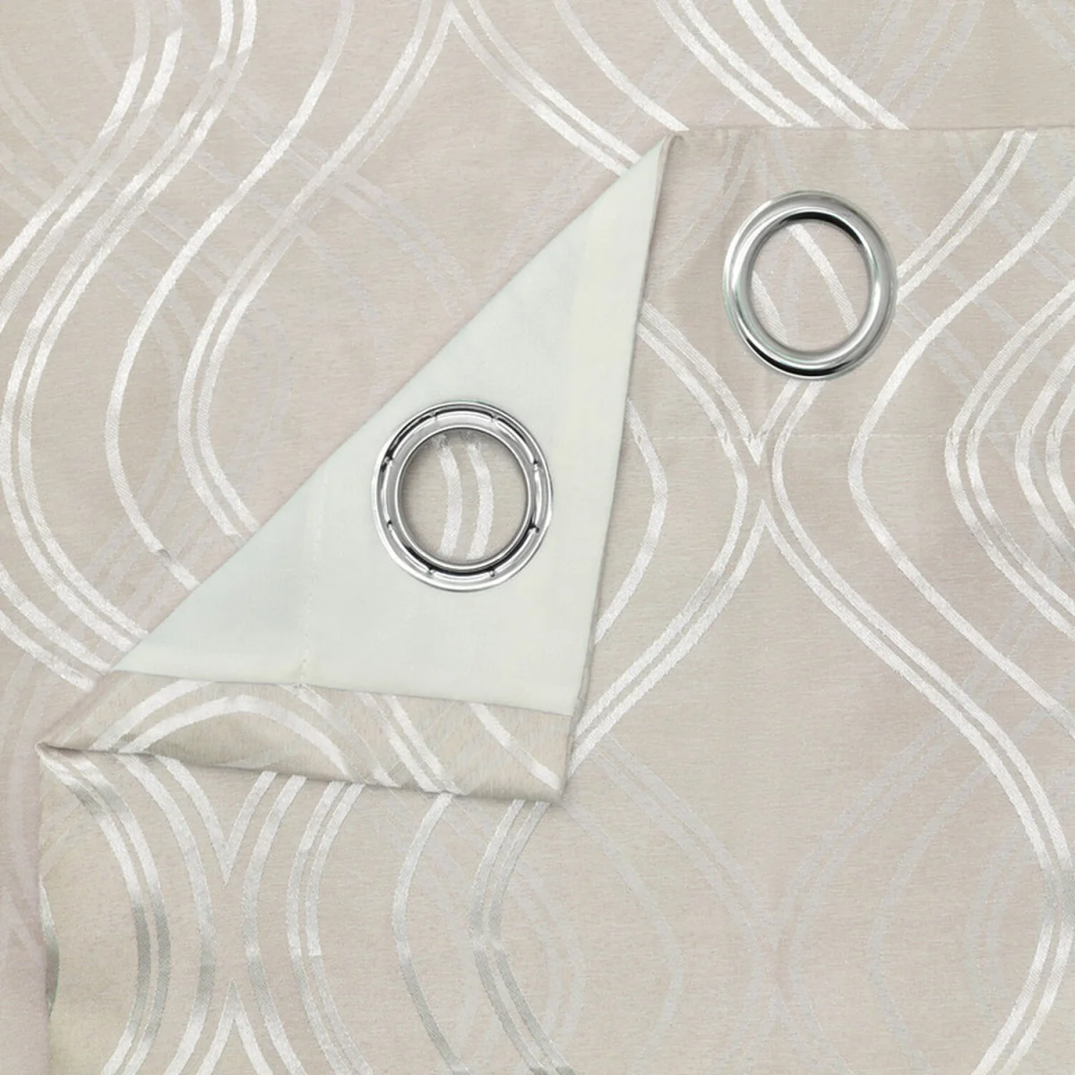 Modern Swirls Jacquard Curtain Pair - Duck Egg / 66in / 90in – image 7