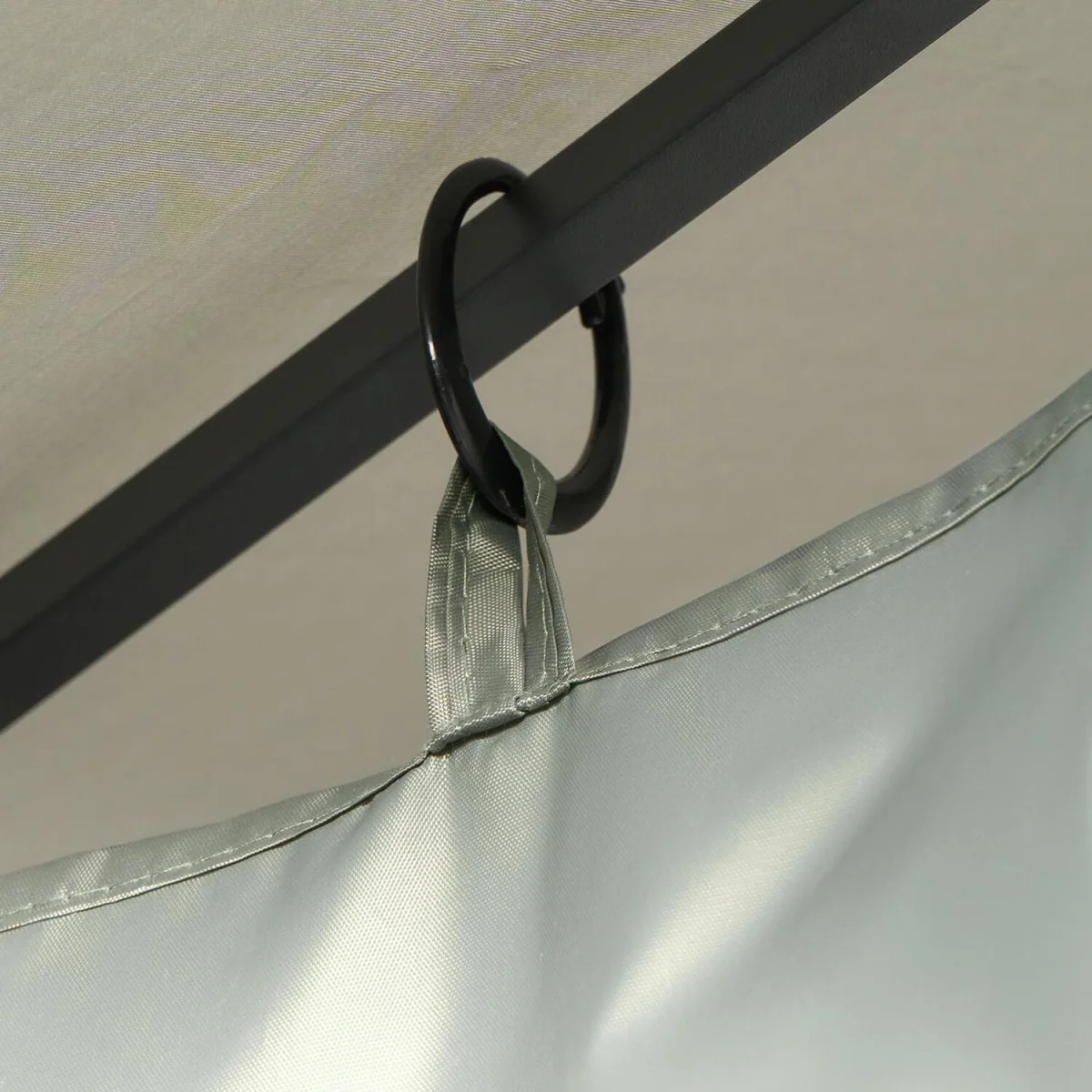 Water Resistant Gazebo With Curtains - Grey – image 2