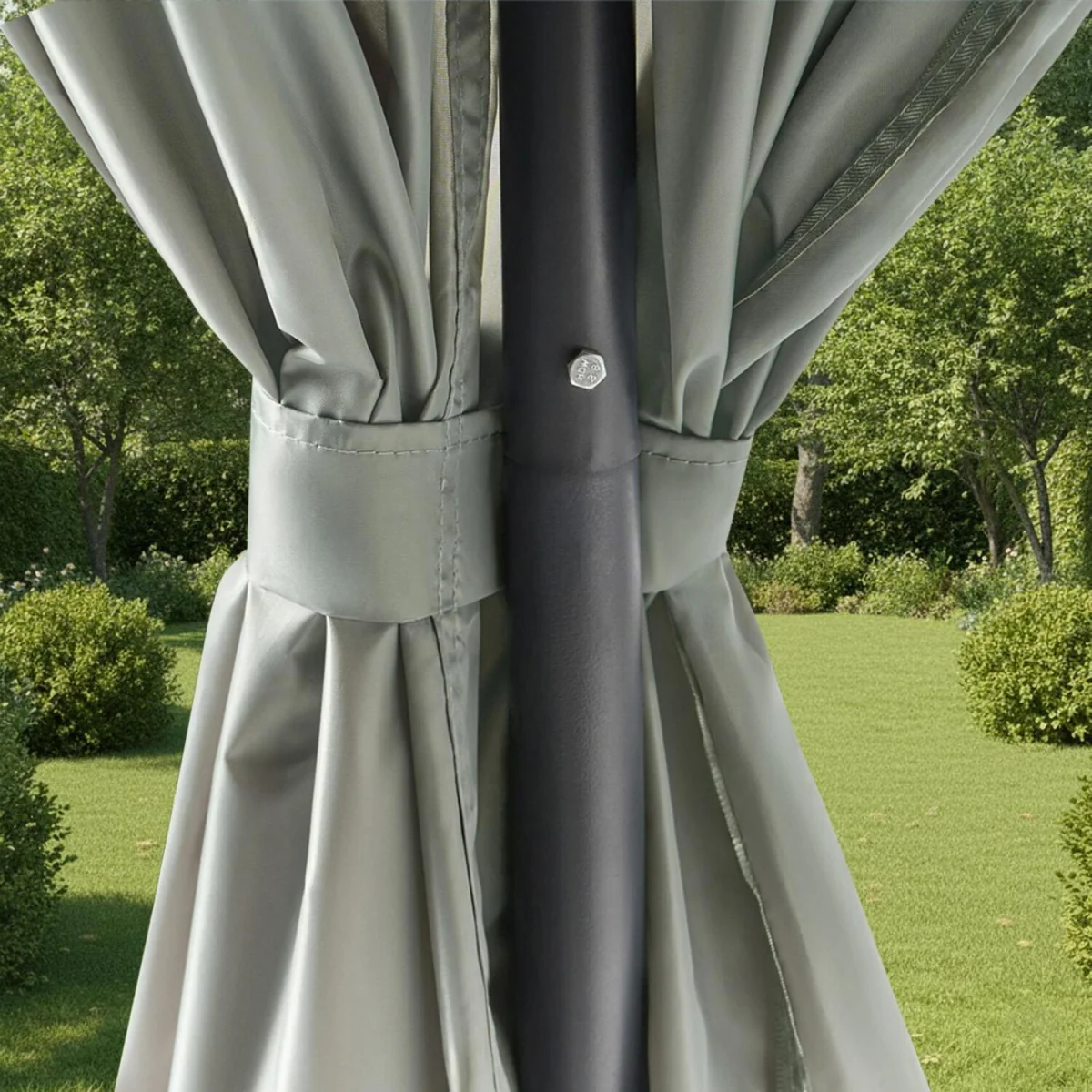 Water Resistant Gazebo With Curtains - Grey – image 3
