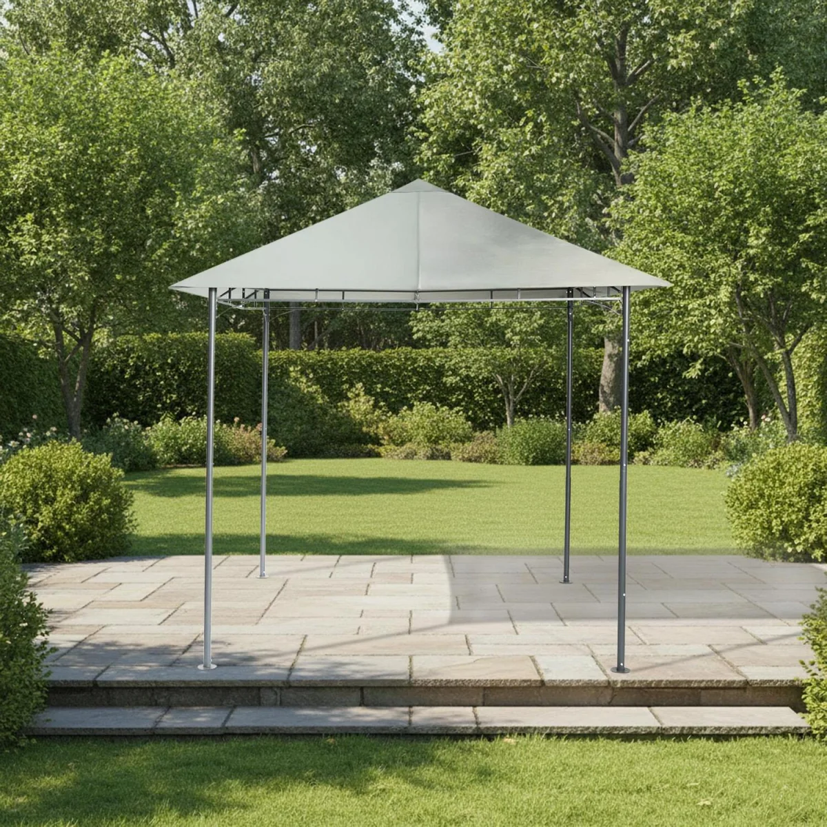 Water Resistant Gazebo With Curtains - Grey – image 5