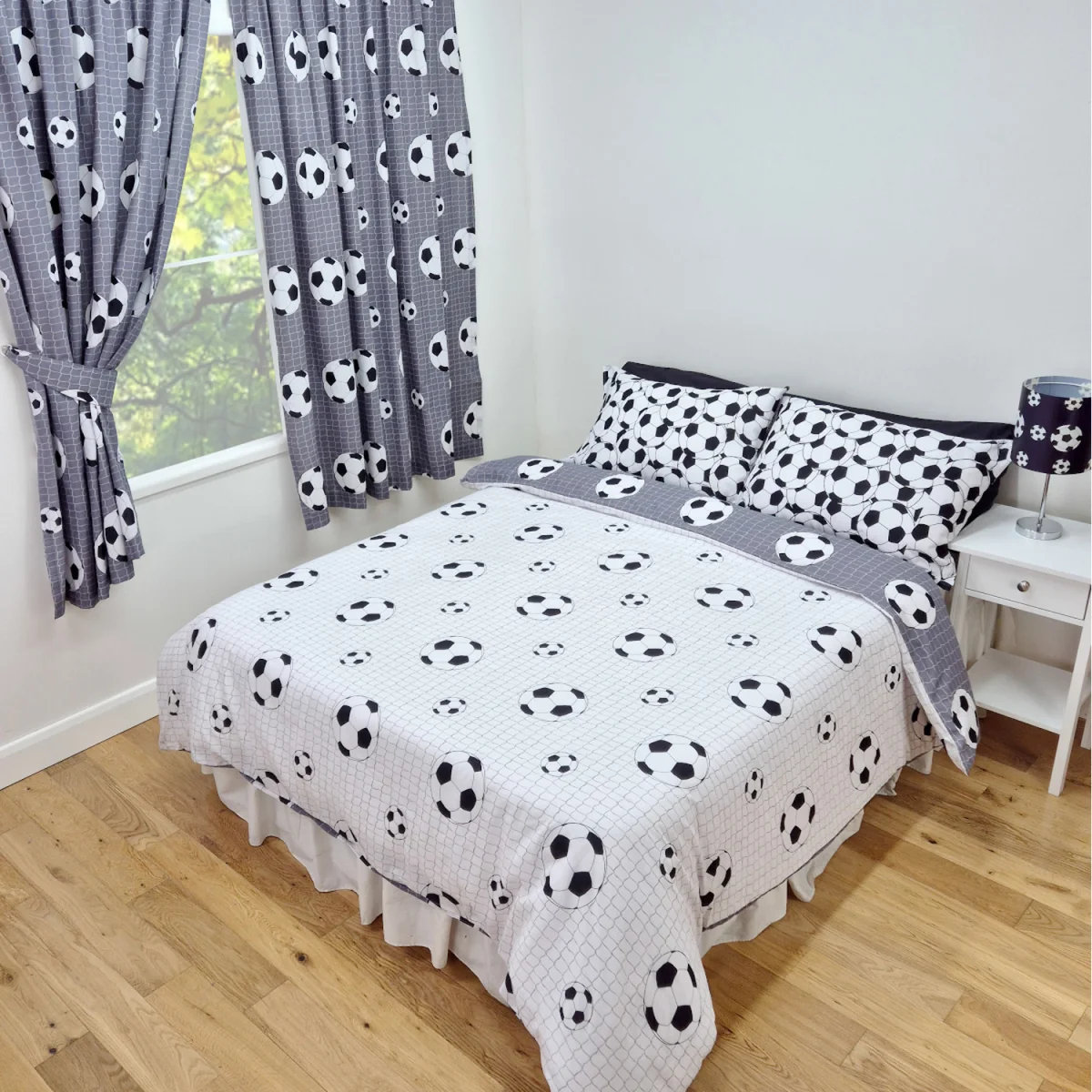 Football Grey Pencil Pleat Curtains - Grey / 54in – image 4